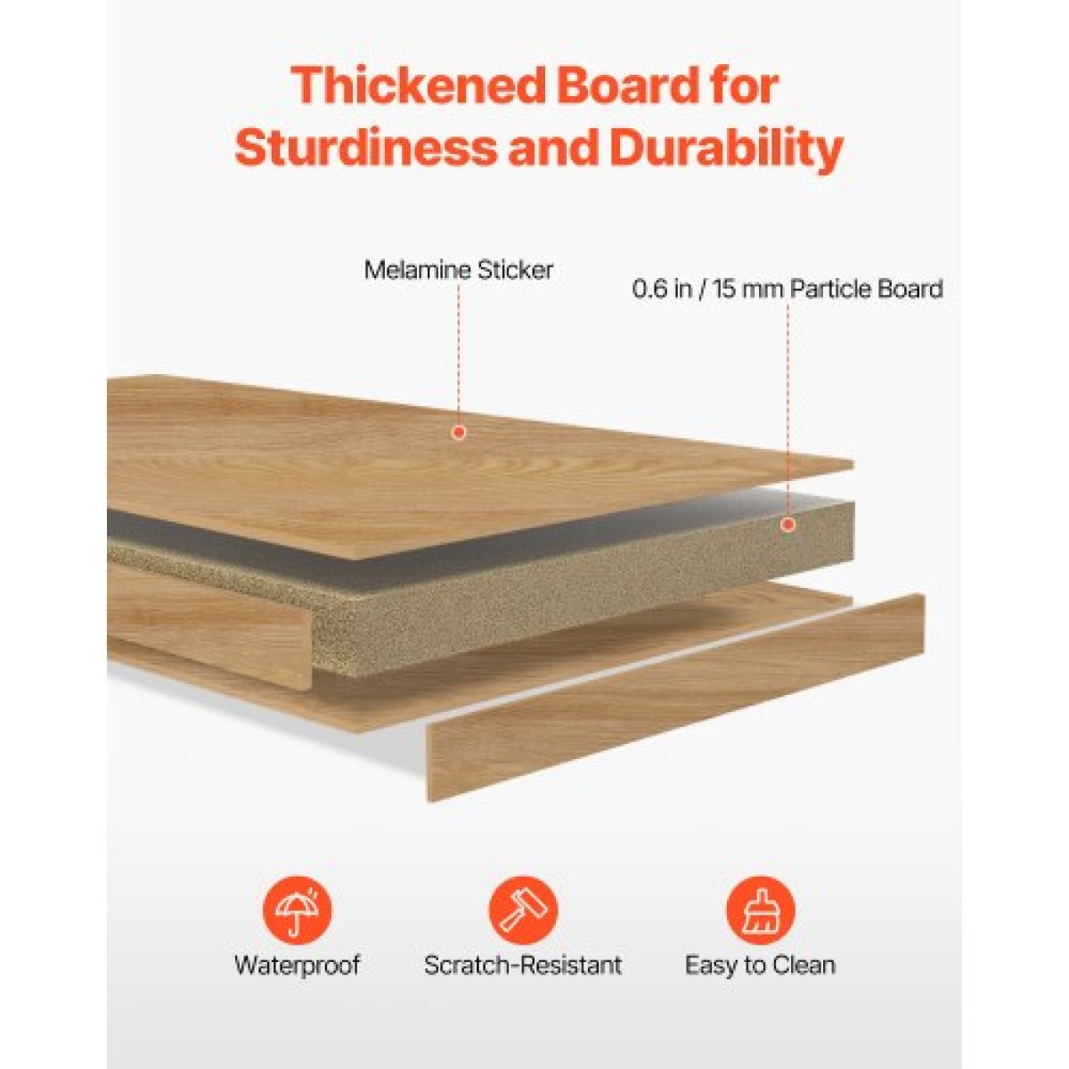 VEVOR Desktop Bookshelf, 2-Tier Wood Desktop Storage Organizer, 37,2" x 9,5" x 28,9" ράφι αποθήκευσης γραφείου, ξύλινο ράφι, θήκη για επιτραπέζια βιβλιοθήκη με αντιολισθητικά μαξιλαράκια ποδιών, για γραφείο, σπίτι και κοιτώνα