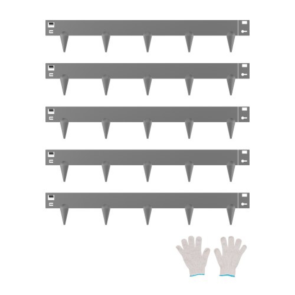 VEVOR Steel Landscape Edge, 5 συσκευασίες 39 x 3 σε ανθεκτικό στη σκουριά μεταλλικό οριζόντιο περιθώριο, εύκαμπτο περίγραμμα κήπου, μπορντούρα γκαζόν βαρέως τύπου, εύκολο στην εγκατάσταση, διαχωριστικό μονοπατιού για αυλή λουλουδιών σκούρο γκρι