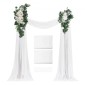 VEVOR Τεχνητό κιτ λουλουδιών αψίδας γάμου, Λευκά λουλούδια αψίδας γάμου με κουρτίνες κιτ (συσκευασία των 4) - 2 τεμ. Floral arrangement, 2 τεμ.