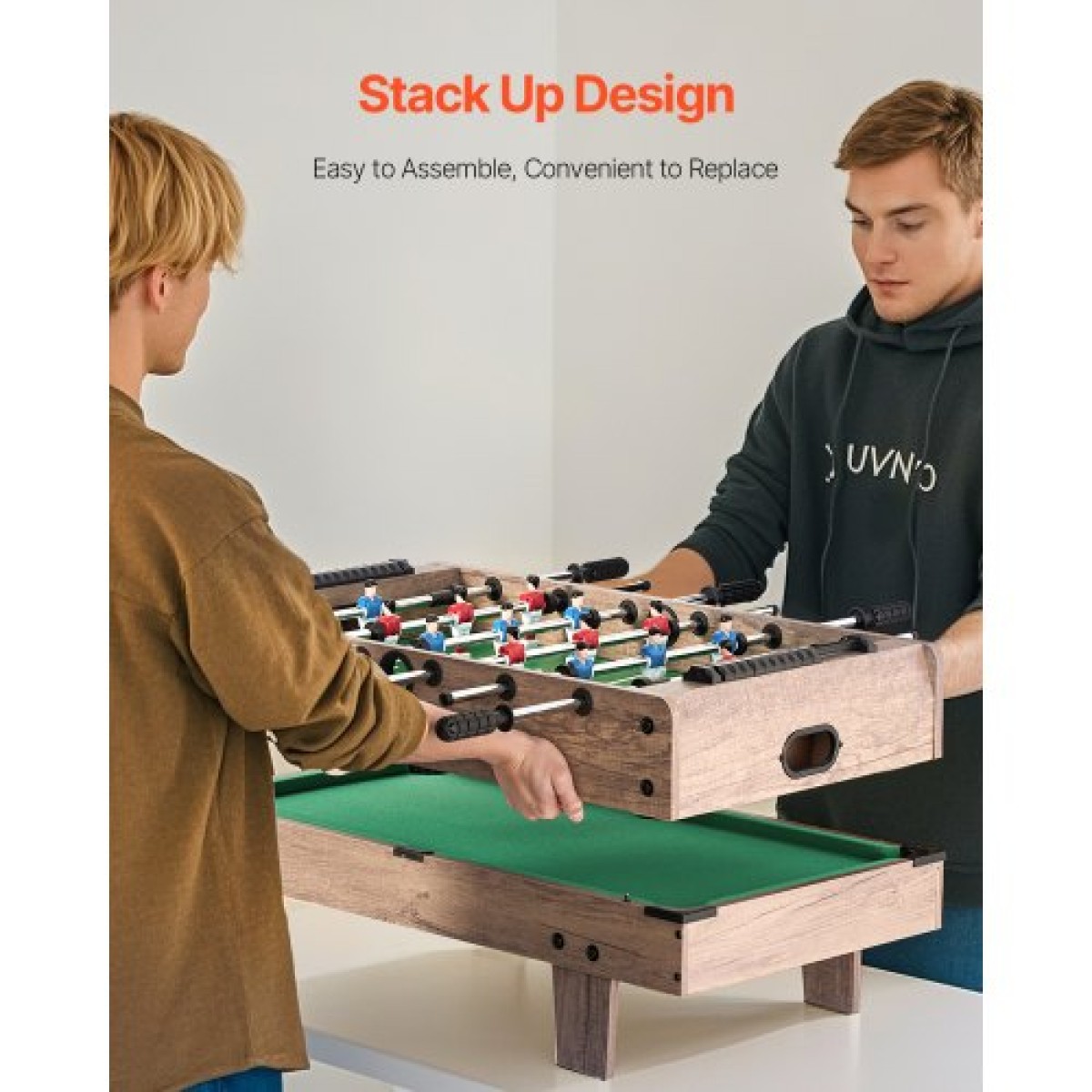 Σετ τραπεζιού παιχνιδιών VEVOR 4 σε 1 Combo, Τραπέζι Air Hockey 32 ιντσών, Τραπέζι πολλαπλών συνδυασμών με μπιλιάρδο, χόκεϊ, ποδόσφαιρο, πινγκ πονγκ, Pushers & Pucks, Αθλητικό τραπέζι Arcade για παιδιά Γραφείο Οικογενειακό δωμάτιο παιχνιδιών