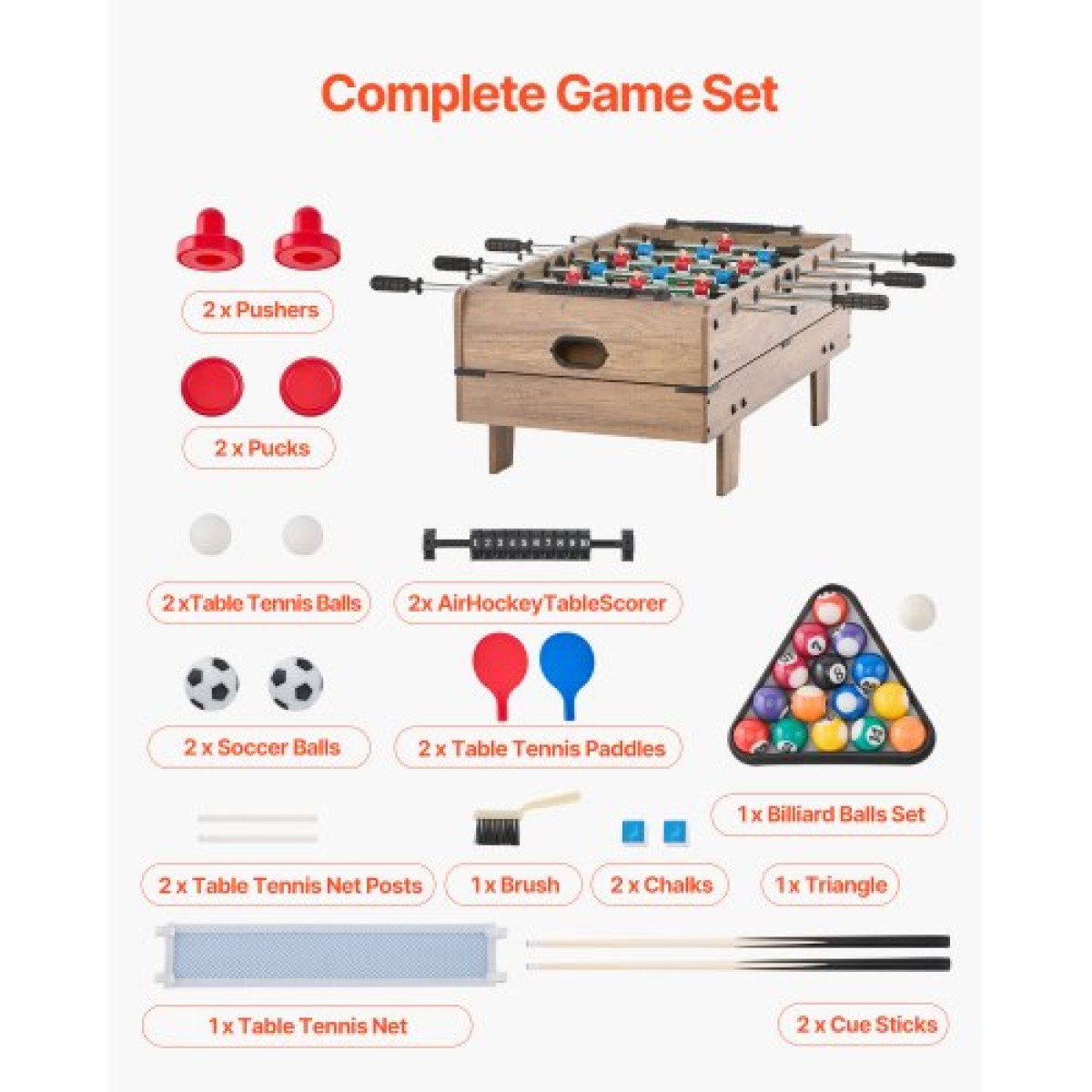 Σετ τραπεζιού παιχνιδιών VEVOR 4 σε 1 Combo, Τραπέζι Air Hockey 32 ιντσών, Τραπέζι πολλαπλών συνδυασμών με μπιλιάρδο, χόκεϊ, ποδόσφαιρο, πινγκ πονγκ, Pushers & Pucks, Αθλητικό τραπέζι Arcade για παιδιά Γραφείο Οικογενειακό δωμάτιο παιχνιδιών
