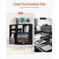 Επιτραπέζιο ράφι VEVOR, 3-Tier Desktop Storage Organizer, 37" x 10" x 31,1" ράφι γραφείου αποθήκευσης Ξύλινο ράφι, θήκη για επιτραπέζιο ράφι με δύο υφασμάτινα συρτάρια, για γραφείο, σπίτι και κοιτώνα, μαύρο