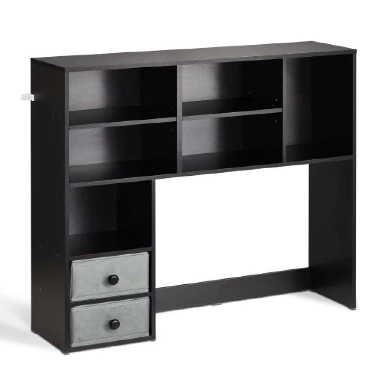 Επιτραπέζιο ράφι VEVOR, 3-Tier Desktop Storage Organizer, 37" x 10" x 31,1" ράφι γραφείου αποθήκευσης Ξύλινο ράφι, θήκη για επιτραπέζιο ράφι με δύο υφασμάτινα συρτάρια, για γραφείο, σπίτι και κοιτώνα, μαύρο