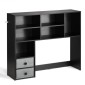 Επιτραπέζιο ράφι VEVOR, 3-Tier Desktop Storage Organizer, 37" x 10" x 31,1" ράφι γραφείου αποθήκευσης Ξύλινο ράφι, θήκη για επιτραπέζιο ράφι με δύο υφασμάτινα συρτάρια, για γραφείο, σπίτι και κοιτώνα, μαύρο