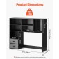 Επιτραπέζιο ράφι VEVOR, 3-Tier Desktop Storage Organizer, 37" x 10" x 31,1" ράφι γραφείου αποθήκευσης Ξύλινο ράφι, θήκη για επιτραπέζιο ράφι με δύο υφασμάτινα συρτάρια, για γραφείο, σπίτι και κοιτώνα, μαύρο