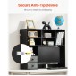Επιτραπέζιο ράφι VEVOR, 3-Tier Desktop Storage Organizer, 37" x 10" x 31,1" ράφι γραφείου αποθήκευσης Ξύλινο ράφι, θήκη για επιτραπέζιο ράφι με δύο υφασμάτινα συρτάρια, για γραφείο, σπίτι και κοιτώνα, μαύρο