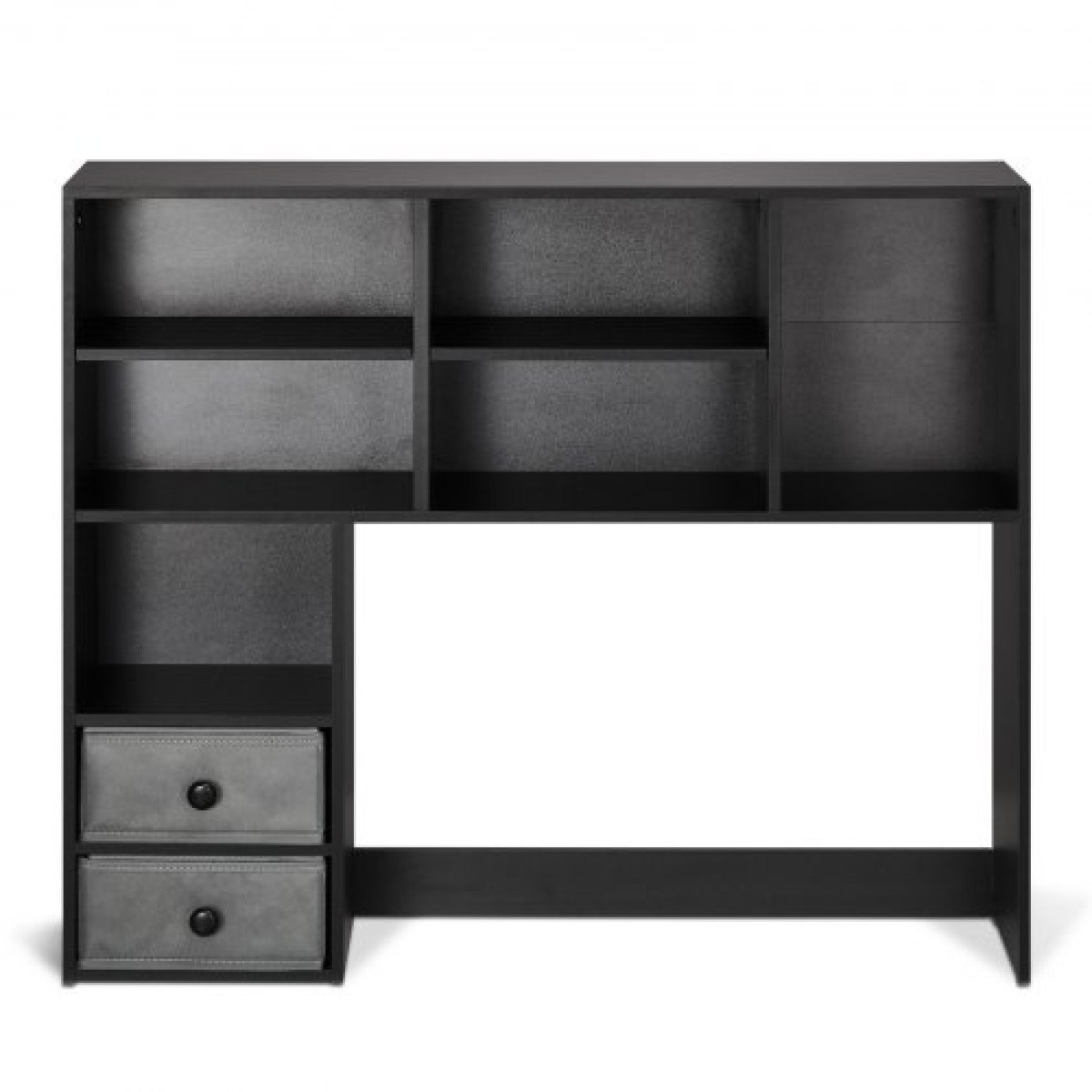 Επιτραπέζιο ράφι VEVOR, 3-Tier Desktop Storage Organizer, 37" x 10" x 31,1" ράφι γραφείου αποθήκευσης Ξύλινο ράφι, θήκη για επιτραπέζιο ράφι με δύο υφασμάτινα συρτάρια, για γραφείο, σπίτι και κοιτώνα, μαύρο