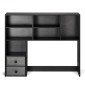 Επιτραπέζιο ράφι VEVOR, 3-Tier Desktop Storage Organizer, 37" x 10" x 31,1" ράφι γραφείου αποθήκευσης Ξύλινο ράφι, θήκη για επιτραπέζιο ράφι με δύο υφασμάτινα συρτάρια, για γραφείο, σπίτι και κοιτώνα, μαύρο