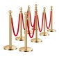 VEVOR Stanchion Post, 8 τμχ Σετ Crowd Control Barrier με 6 Red Velvet Ropes, 5 ft από ανοξείδωτο ατσάλι Gold Stanchion Post Queue με Sand Injection Hollow Base για θέατρο, πάρτι, γάμο, έκθεση
