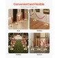 VEVOR Stanchion Post, 8 τμχ Σετ Crowd Control Barrier με 6 Red Velvet Ropes, 5 ft από ανοξείδωτο ατσάλι Gold Stanchion Post Queue με Sand Injection Hollow Base για θέατρο, πάρτι, γάμο, έκθεση