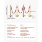 VEVOR Stanchion Post, 8 τμχ Σετ Crowd Control Barrier με 6 Red Velvet Ropes, 5 ft από ανοξείδωτο ατσάλι Gold Stanchion Post Queue με Sand Injection Hollow Base για θέατρο, πάρτι, γάμο, έκθεση