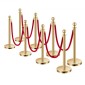 VEVOR Stanchion Post, 8 τμχ Σετ Crowd Control Barrier με 6 Red Velvet Ropes, 5 ft από ανοξείδωτο ατσάλι Gold Stanchion Post Queue με Sand Injection Hollow Base για θέατρο, πάρτι, γάμο, έκθεση