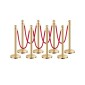 VEVOR Stanchion Post, 8 τμχ Σετ Crowd Control Barrier με 6 Red Velvet Ropes, 5 ft από ανοξείδωτο ατσάλι Gold Stanchion Post Queue με Sand Injection Hollow Base για θέατρο, πάρτι, γάμο, έκθεση
