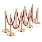 VEVOR Stanchion Post, 8 τμχ Σετ Crowd Control Barrier με 6 Red Velvet Ropes, 5 ft από ανοξείδωτο ατσάλι Gold Stanchion Post Queue με Sand Injection Hollow Base για θέατρο, πάρτι, γάμο, έκθεση