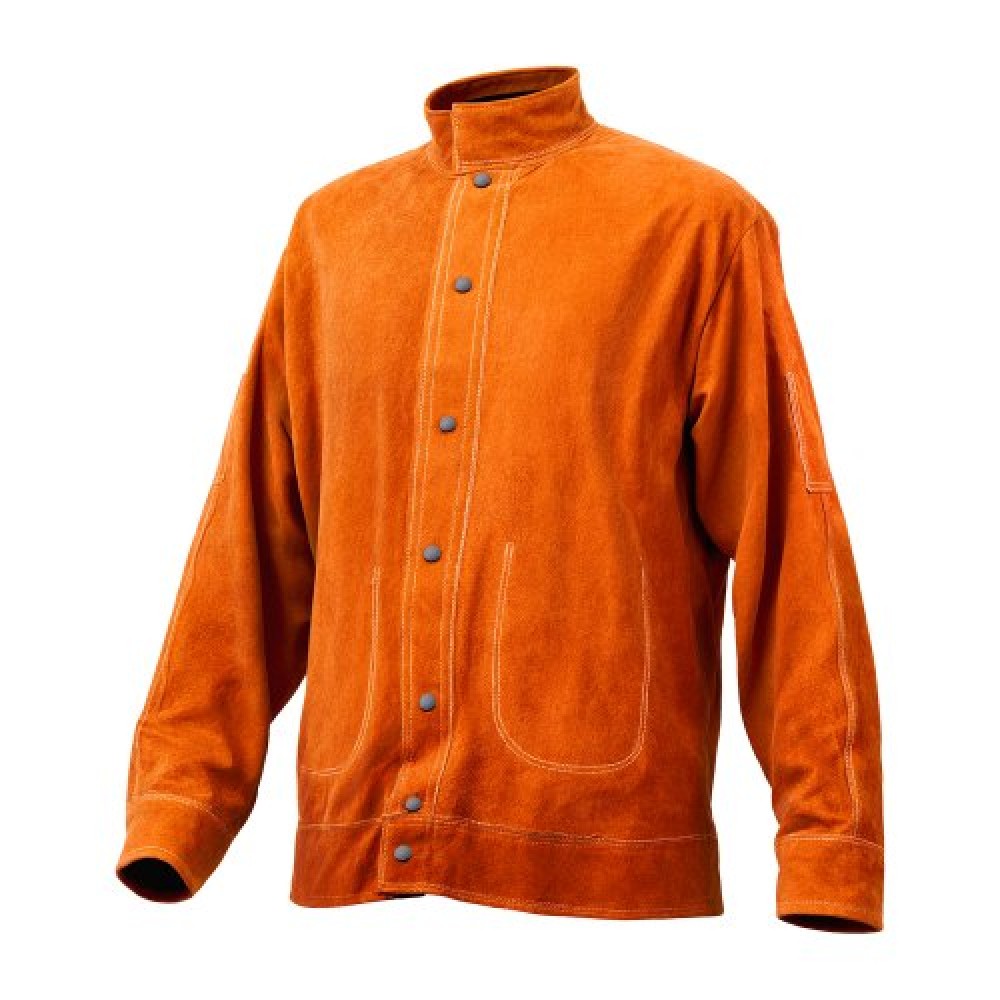 VEVOR Flame-Resistant Welding Jacket Heavy Duty Leather Welding Jacket L Size