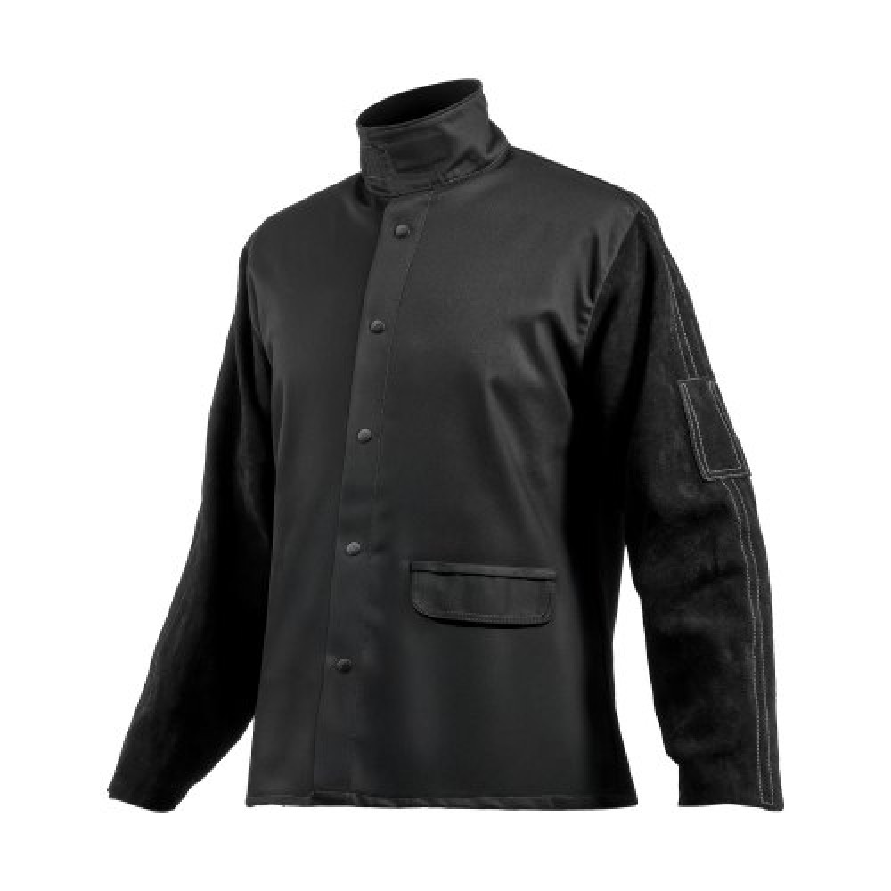 VEVOR FR Welding Jacket M Size Heavy Duty Cowhide Leather & 9oz FR Cotton