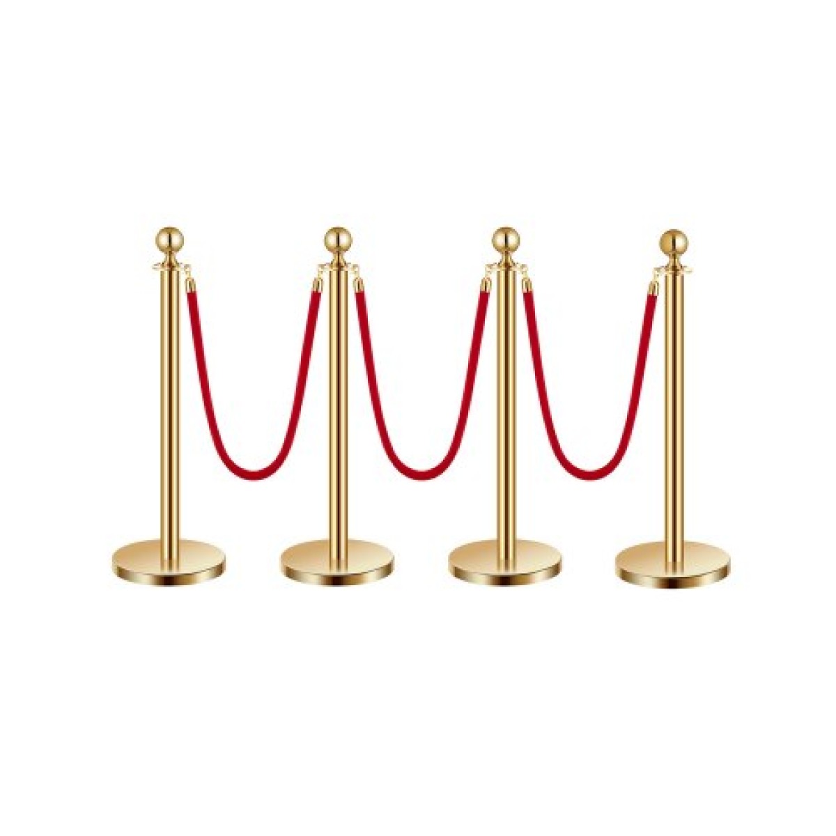VEVOR Stanchion Post, 4 τεμάχια Crowd Control Barrier Set με 3 Red Velvet Ropes, 5 ft inox Gold Stanchion Post Queue with Sand Injection Hollow Base for Theatre, Party, Wedding, Exhibition