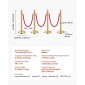VEVOR Stanchion Post, 4 τεμάχια Crowd Control Barrier Set με 3 Red Velvet Ropes, 5 ft inox Gold Stanchion Post Queue with Sand Injection Hollow Base for Theatre, Party, Wedding, Exhibition