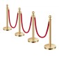 VEVOR Stanchion Post, 4 τεμάχια Crowd Control Barrier Set με 3 Red Velvet Ropes, 5 ft inox Gold Stanchion Post Queue with Sand Injection Hollow Base for Theatre, Party, Wedding, Exhibition