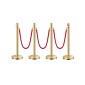 VEVOR Stanchion Post, 4 τεμάχια Crowd Control Barrier Set με 3 Red Velvet Ropes, 5 ft inox Gold Stanchion Post Queue with Sand Injection Hollow Base for Theatre, Party, Wedding, Exhibition