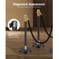 VEVOR Stanchion Post, 6 τεμ. Crowd Control Barrier με 4 μαύρα βελούδινα σχοινιά, 5 πόδια από ανοξείδωτο ατσάλι Stanchion Post Queue με Sand Injection Hollow Base για Θέατρο, Πάρτι, Γάμο, Έκθεση, Μαύρο