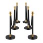 VEVOR Stanchion Post, 6 τεμ. Crowd Control Barrier με 4 μαύρα βελούδινα σχοινιά, 5 πόδια από ανοξείδωτο ατσάλι Stanchion Post Queue με Sand Injection Hollow Base για Θέατρο, Πάρτι, Γάμο, Έκθεση, Μαύρο