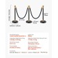 VEVOR Stanchion Post, 6 τεμ. Crowd Control Barrier με 4 μαύρα βελούδινα σχοινιά, 5 πόδια από ανοξείδωτο ατσάλι Stanchion Post Queue με Sand Injection Hollow Base για Θέατρο, Πάρτι, Γάμο, Έκθεση, Μαύρο