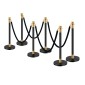 VEVOR Stanchion Post, 6 τεμ. Crowd Control Barrier με 4 μαύρα βελούδινα σχοινιά, 5 πόδια από ανοξείδωτο ατσάλι Stanchion Post Queue με Sand Injection Hollow Base για Θέατρο, Πάρτι, Γάμο, Έκθεση, Μαύρο