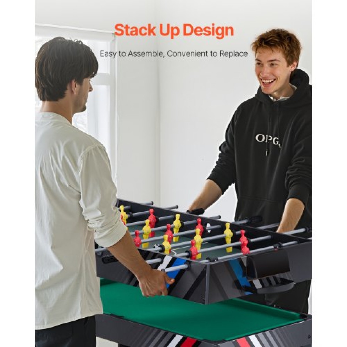 VEVOR 4-σε-1 Combo Σετ τραπεζιού παιχνιδιών, Τραπέζι Air Hockey 48", Τραπέζι πολλαπλών συνδυασμών με Air Hockey, Μπιλιάρδο μπιλιάρδου, ποδοσφαιράκι, Ping Pong, Pushers & Pucks, Sports Arcade Τραπέζι για Οικογενειακό Δωμάτιο Παιχνιδιού Γραφείο