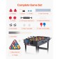 VEVOR 4-σε-1 Combo Σετ τραπεζιού παιχνιδιών, Τραπέζι Air Hockey 48", Τραπέζι πολλαπλών συνδυασμών με Air Hockey, Μπιλιάρδο μπιλιάρδου, ποδοσφαιράκι, Ping Pong, Pushers & Pucks, Sports Arcade Τραπέζι για Οικογενειακό Δωμάτιο Παιχνιδιού Γραφείο