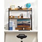 VEVOR Desktop Bookshelf, 2-Tier Desktop Storage Organizer, 37,4" x 12,6" x 35,4" ράφι αποθήκευσης γραφείου, Ξύλινο ράφι, ράφι επιτραπέζιου ραφιού με αντιολισθητικά μαξιλαράκια ποδιών, για γραφείο, σπίτι και κοιτώνα