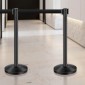 VEVOR Stanchion Post, 8 τεμ. Crowd Control Barrier με 8 ανασυρόμενες ζώνες & 2 βάσεις για πινακίδες, Carbon Steel Stanchion Post Queue με Sand Injection Hollow Base για θέατρο, πάρτι, γάμους, έκθεση