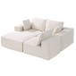 VEVOR Modular Sectional Καναπές, Σχήμα L Modular Καναπές με ξαπλώστρα, Cloud Sectional Καναπές με High Rebound Sponge and Density, Επενδυμένος κοτλέ καναπές με μαξιλάρι για σαλόνι, διαμέρισμα, μπεζ