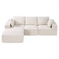 VEVOR Modular Sectional Καναπές, Σχήμα L Modular Καναπές με ξαπλώστρα, Cloud Sectional Καναπές με High Rebound Sponge and Density, Επενδυμένος κοτλέ καναπές με μαξιλάρι για σαλόνι, διαμέρισμα, μπεζ