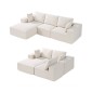 VEVOR Modular Sectional Καναπές, Σχήμα L Modular Καναπές με ξαπλώστρα, Cloud Sectional Καναπές με High Rebound Sponge and Density, Επενδυμένος κοτλέ καναπές με μαξιλάρι για σαλόνι, διαμέρισμα, μπεζ