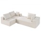VEVOR Modular Sectional Καναπές, Σχήμα L Modular Καναπές με ξαπλώστρα, Cloud Sectional Καναπές με High Rebound Sponge and Density, Επενδυμένος κοτλέ καναπές με μαξιλάρι για σαλόνι, διαμέρισμα, μπεζ