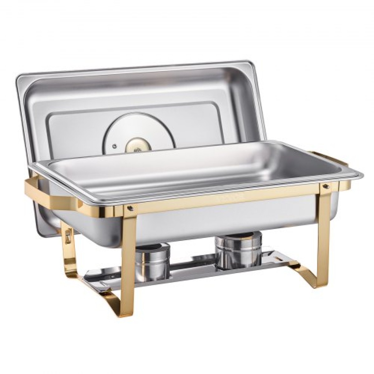 VEVOR Chafing Dish Dish Buffet Set, 8 Qt 4 Pack, Chafer από ανοξείδωτο ατσάλι με 4 τηγάνια πλήρους μεγέθους, Ορθογώνιος διακομιστής Catering Warmer με γυάλινο καπάκι Πτυσσόμενη βάση καυσίμου, για δείπνο γάμου