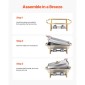 VEVOR Chafing Dish Dish Buffet Set, 8 Qt 4 Pack, Chafer από ανοξείδωτο ατσάλι με 4 τηγάνια πλήρους μεγέθους, Ορθογώνιος διακομιστής Catering Warmer με γυάλινο καπάκι Πτυσσόμενη βάση καυσίμου, για δείπνο γάμου