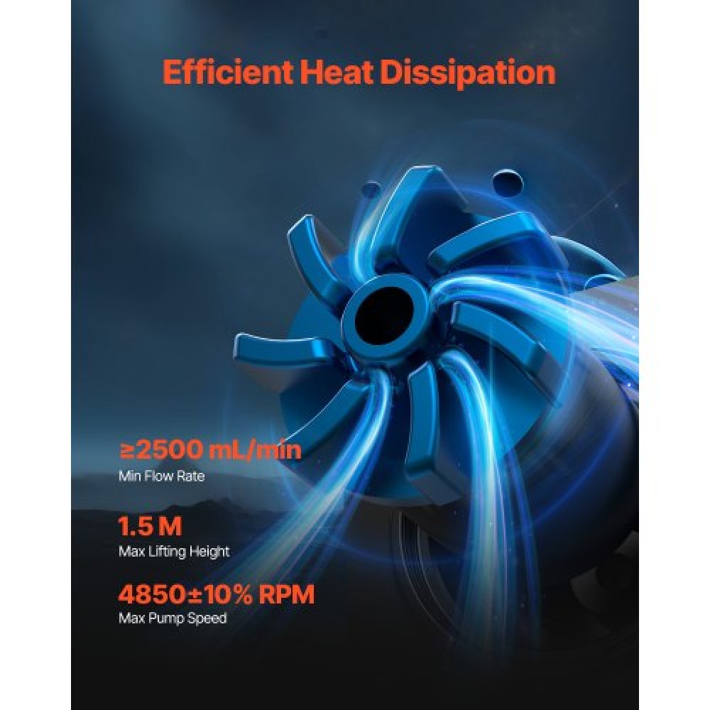 VEVOR CPU Liquid Cooler, AIO CPU Water Cooler - 3 x 120mm PWM Fans & Pump, Προσαρμόσιμο Μαύρο Υγρό Ψύκτη υπολογιστή με οθόνη LCD 2,1" & φως ARGB, για Intel 115X/1366/2011/1700/1200, AMD5 AM4/AM