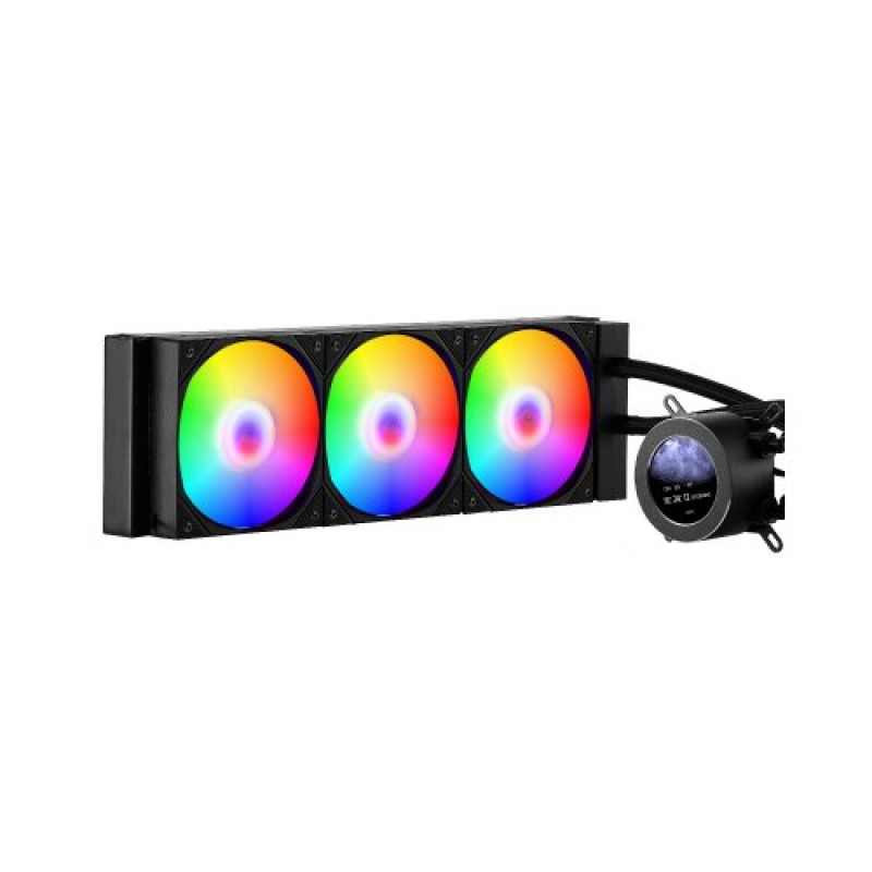 VEVOR CPU Liquid Cooler, AIO CPU Water Cooler - 3 x 120mm PWM Fans & Pump, Προσαρμόσιμο Μαύρο Υγρό Ψύκτη υπολογιστή με οθόνη LCD 2,1" & φως ARGB, για Intel 115X/1366/2011/1700/1200, AMD5 AM4/AM
