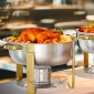 VEVOR Chafing Dish Dish Buffet Set, 5 Qt 4 Pack, Chafer από ανοξείδωτο ατσάλι με 4 τηγάνια πλήρους μεγέθους, στρογγυλός θερμός διακομιστής Catering με καπάκι Water Pan Πτυσσόμενο σταντ κλιπ, για πάρτι γάμου, δεξιώσεις, χρυσό