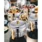 VEVOR Chafing Dish Dish Buffet Set, 5 Qt 4 Pack, Chafer από ανοξείδωτο ατσάλι με 4 τηγάνια πλήρους μεγέθους, στρογγυλός θερμός διακομιστής Catering με καπάκι Water Pan Πτυσσόμενο σταντ κλιπ, για πάρτι γάμου, δεξιώσεις, χρυσό