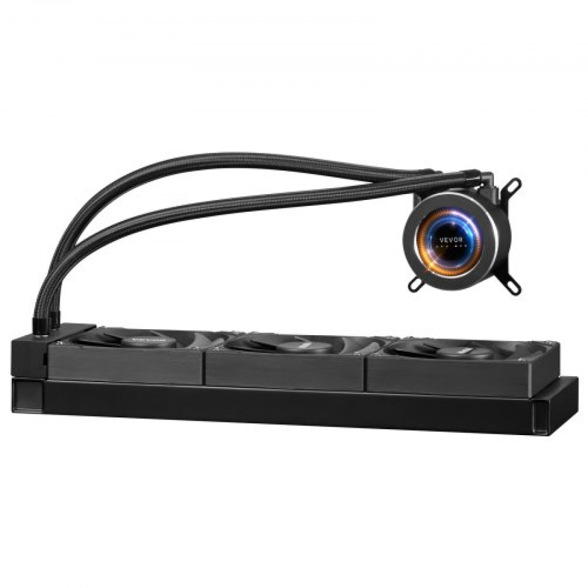 VEVOR CPU Liquid Cooler, AIO CPU Water Cooler - 3 x 120mm PWN Fans, Pump & 2,1" LCD Display, Max 2200PRM Black Cooling Fan, Συμβατό για Intel 115X/1366/2011/1700/1204AM, AMD5