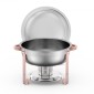 Σετ μπουφέ πιάτων VEVOR Chafing, 5 Qt 4 Pack, Chafer από ανοξείδωτο ατσάλι με 4 τηγάνια πλήρους μεγέθους, στρογγυλός θερμός διακομιστής κέτερινγκ με πτυσσόμενο σταντ σερβίτσιο με καπάκι, για δεξιώσεις γάμου, ροζ χρυσό