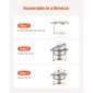 Σετ μπουφέ πιάτων VEVOR Chafing, 5 Qt 4 Pack, Chafer από ανοξείδωτο ατσάλι με 4 τηγάνια πλήρους μεγέθους, στρογγυλός θερμός διακομιστής κέτερινγκ με πτυσσόμενο σταντ σερβίτσιο με καπάκι, για δεξιώσεις γάμου, ροζ χρυσό