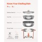 Σετ μπουφέ πιάτων VEVOR Chafing, 5 Qt 4 Pack, Chafer από ανοξείδωτο ατσάλι με 4 τηγάνια πλήρους μεγέθους, στρογγυλός θερμός διακομιστής κέτερινγκ με πτυσσόμενο σταντ σερβίτσιο με καπάκι, για δεξιώσεις γάμου, ροζ χρυσό