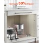 Σετ μπουφέ πιάτων VEVOR Chafing, 5 Qt 4 Pack, Chafer από ανοξείδωτο ατσάλι με 4 τηγάνια πλήρους μεγέθους, στρογγυλός θερμός διακομιστής κέτερινγκ με πτυσσόμενο σταντ σερβίτσιο με καπάκι, για δεξιώσεις γάμου, ροζ χρυσό