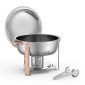 Σετ μπουφέ πιάτων VEVOR Chafing, 5 Qt 4 Pack, Chafer από ανοξείδωτο ατσάλι με 4 τηγάνια πλήρους μεγέθους, στρογγυλός θερμός διακομιστής κέτερινγκ με πτυσσόμενο σταντ σερβίτσιο με καπάκι, για δεξιώσεις γάμου, ροζ χρυσό
