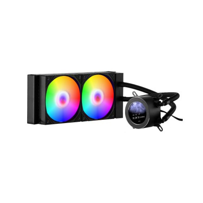 VEVOR CPU Liquid Cooler, AIO CPU Water Cooler - 120mm PWM Fans & Pump, Προσαρμόσιμο Μαύρο Υγρό Ψύκτη PC με οθόνη LCD 2,1" & φως ARGB, για Intel 115X/1366/2011/1700/1200, AMD AM4/AM5