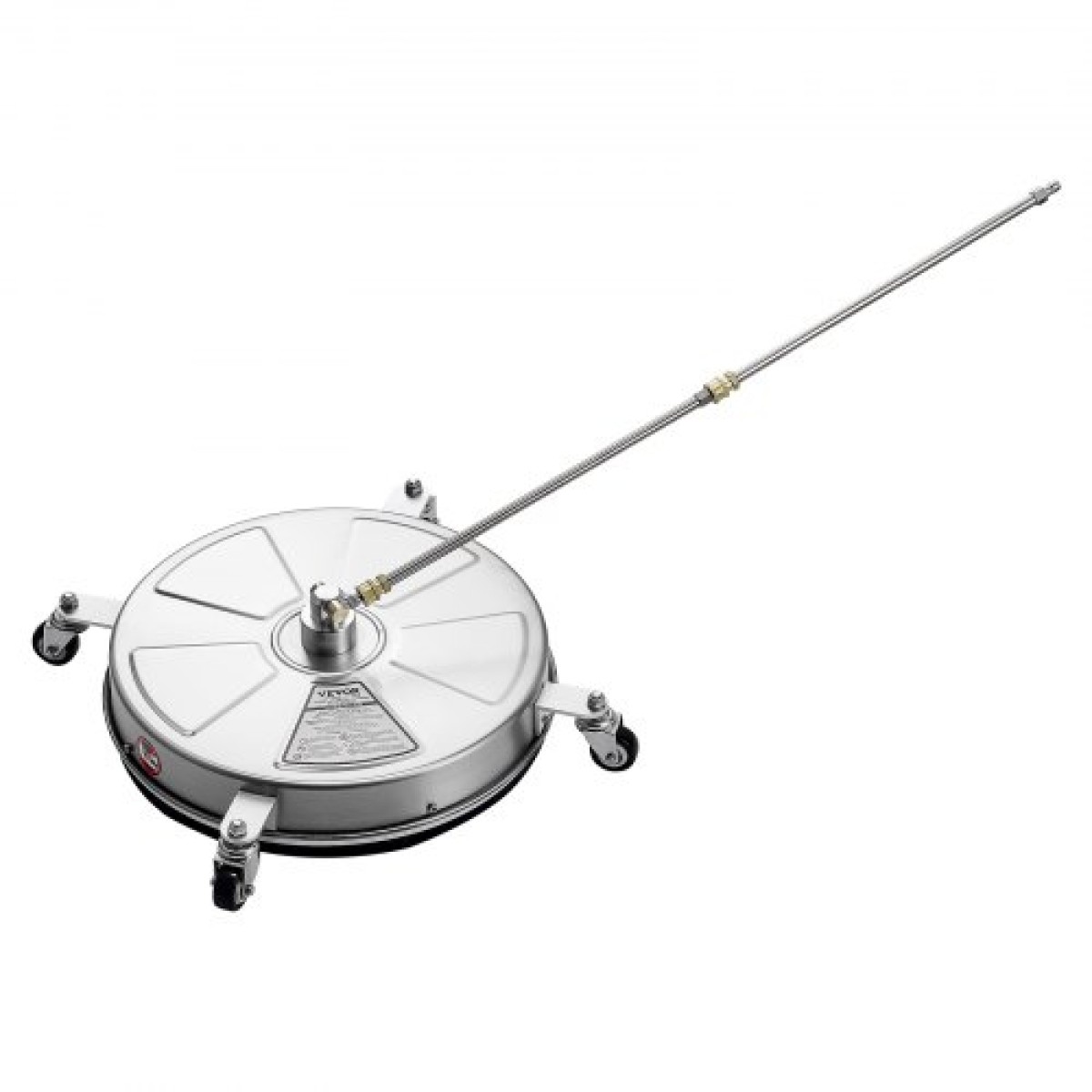 VEVOR 18" Καθαριστικό επιφάνειας πλύσης πίεσης, εξαρτήματα πλύσης πίεσης από ανοξείδωτο χάλυβα με 4 τροχούς, 4000 Max PSI, 1/4 Quick Connector, 2 ακροφύσια ψεκασμού, 2 εκτεταμένες ράβδους για σκυρόδεμα, βεράντα, κατάστρωμα